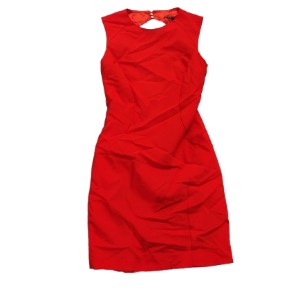 Zara Basic Womens High Neckline Open Back Sheath Dress Sz S